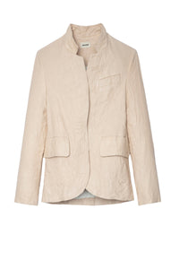 Blazer Verys en cuir froissé - Poudre