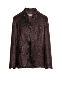 Blazer Verys en cuir froissé - Chocolate