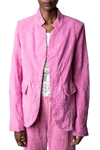 Blazer Verys en daim froissé - Tulipe