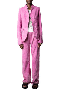 Blazer Verys en daim froissé - Tulipe