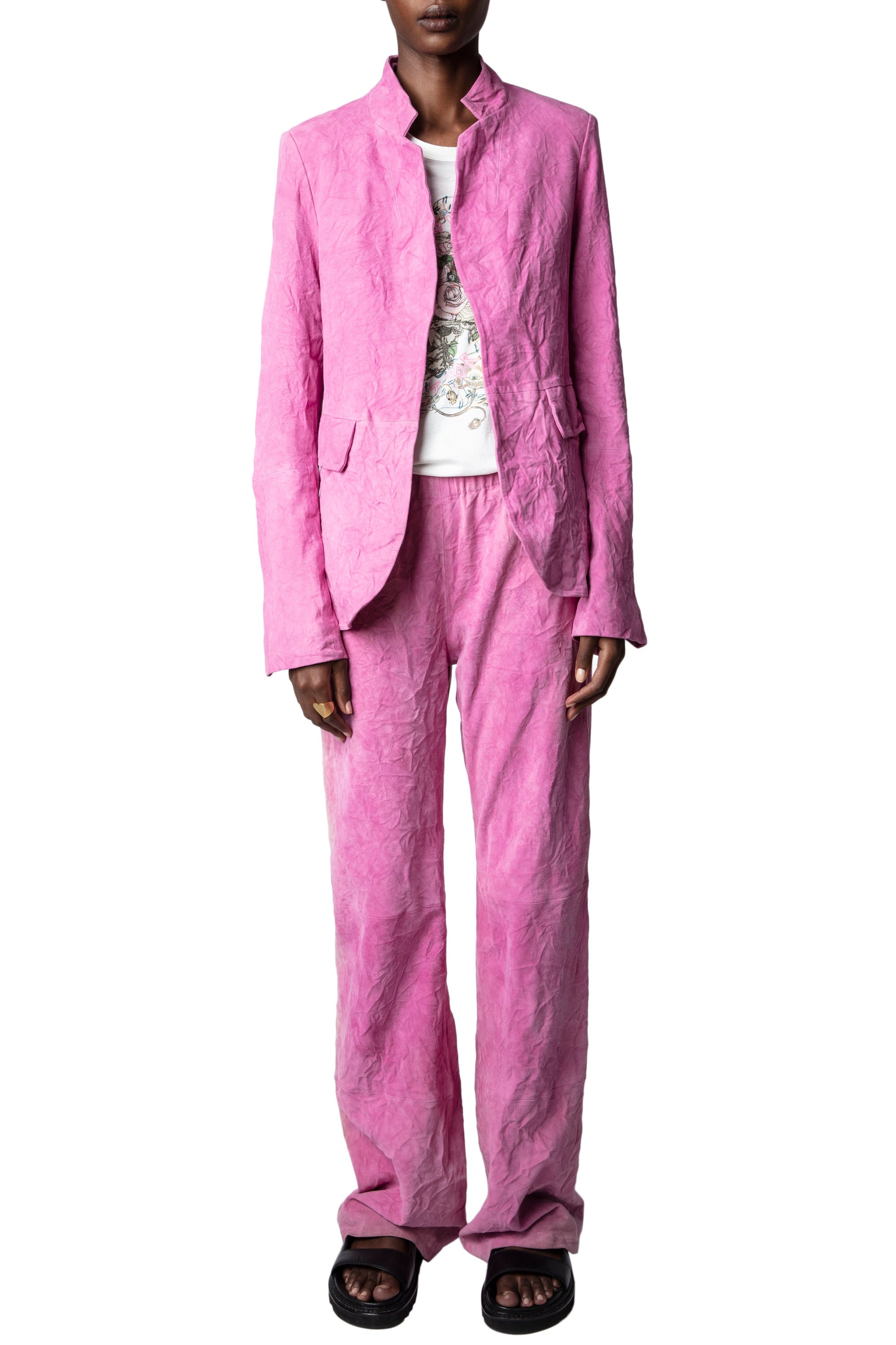 Blazer Verys en daim froissé - Tulipe