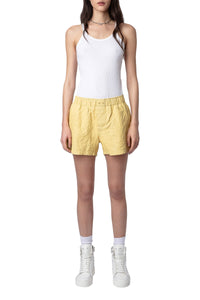 Pax Wrinkle Leather Shorts - Shea