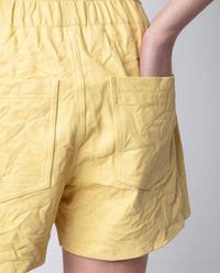 Pax Wrinkle Leather Shorts - Shea