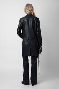 Manteau Monarque en cuir - Noir