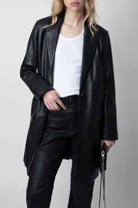 Manteau Monarque en cuir - Noir