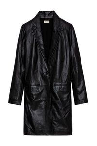 Manteau Monarque en cuir - Noir