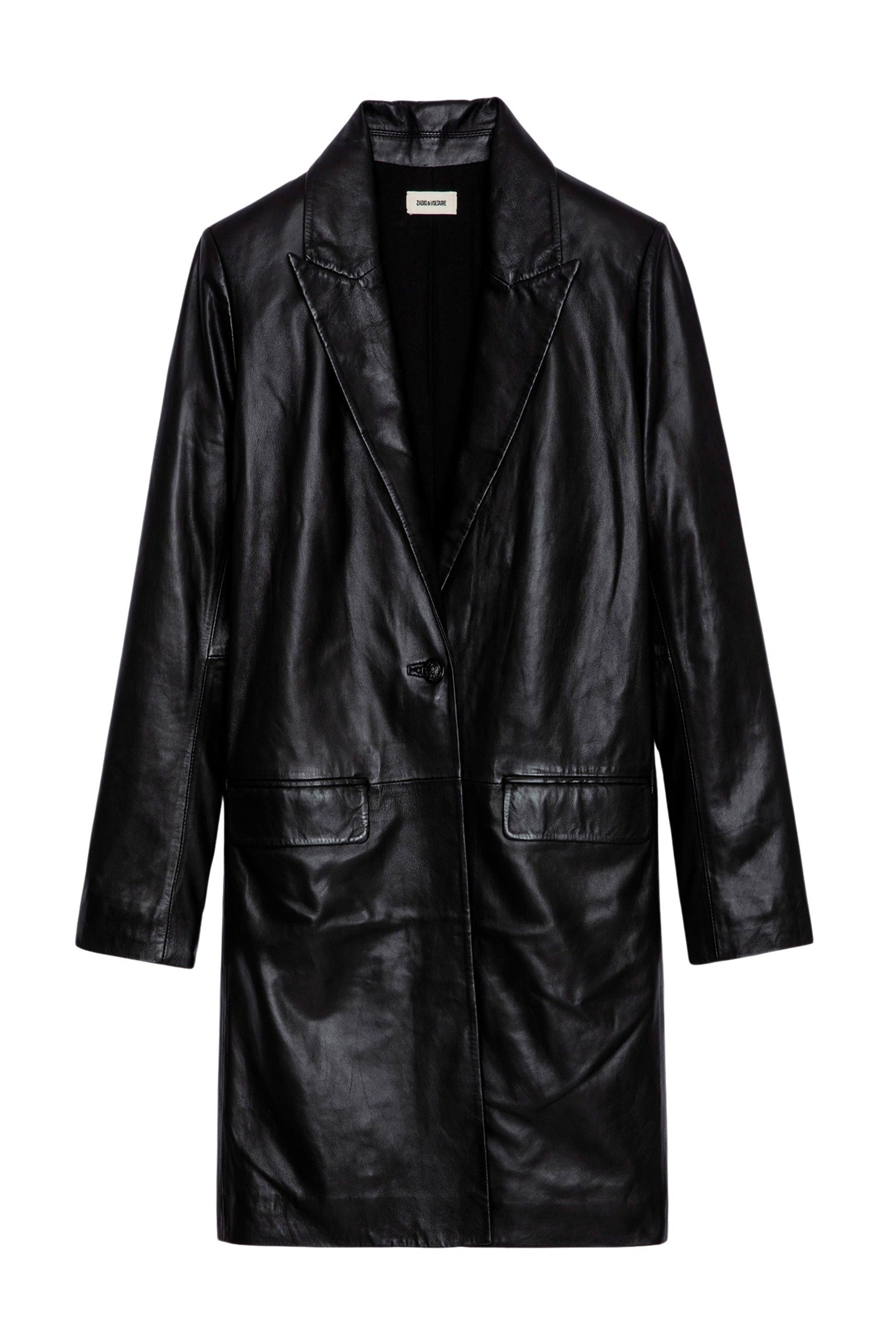 Manteau Monarque en cuir - Noir