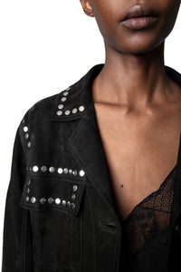 Veste Lala Daim Studs en cuir - Noir