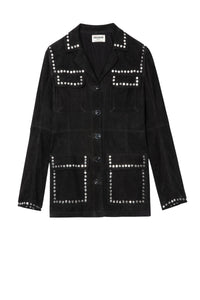 Veste Lala Daim Studs en cuir - Noir