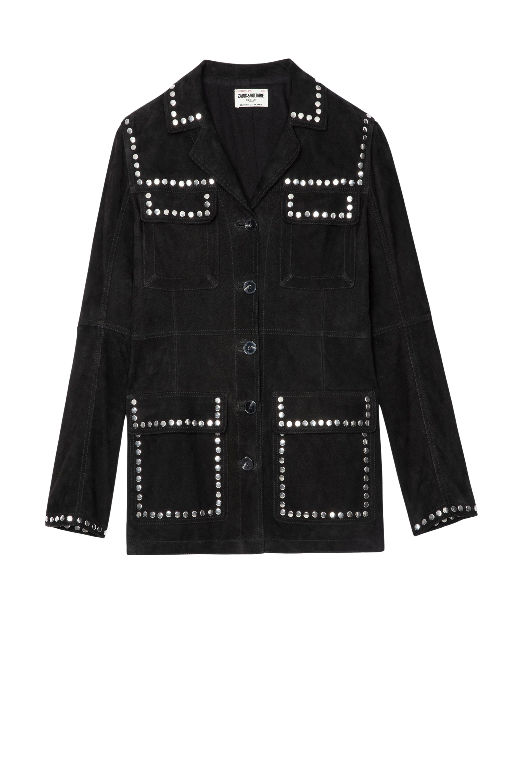 Veste Lala Daim Studs en cuir - Noir