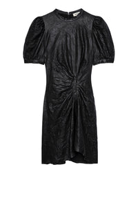 Robe Rixe en cuir froissé - Noir