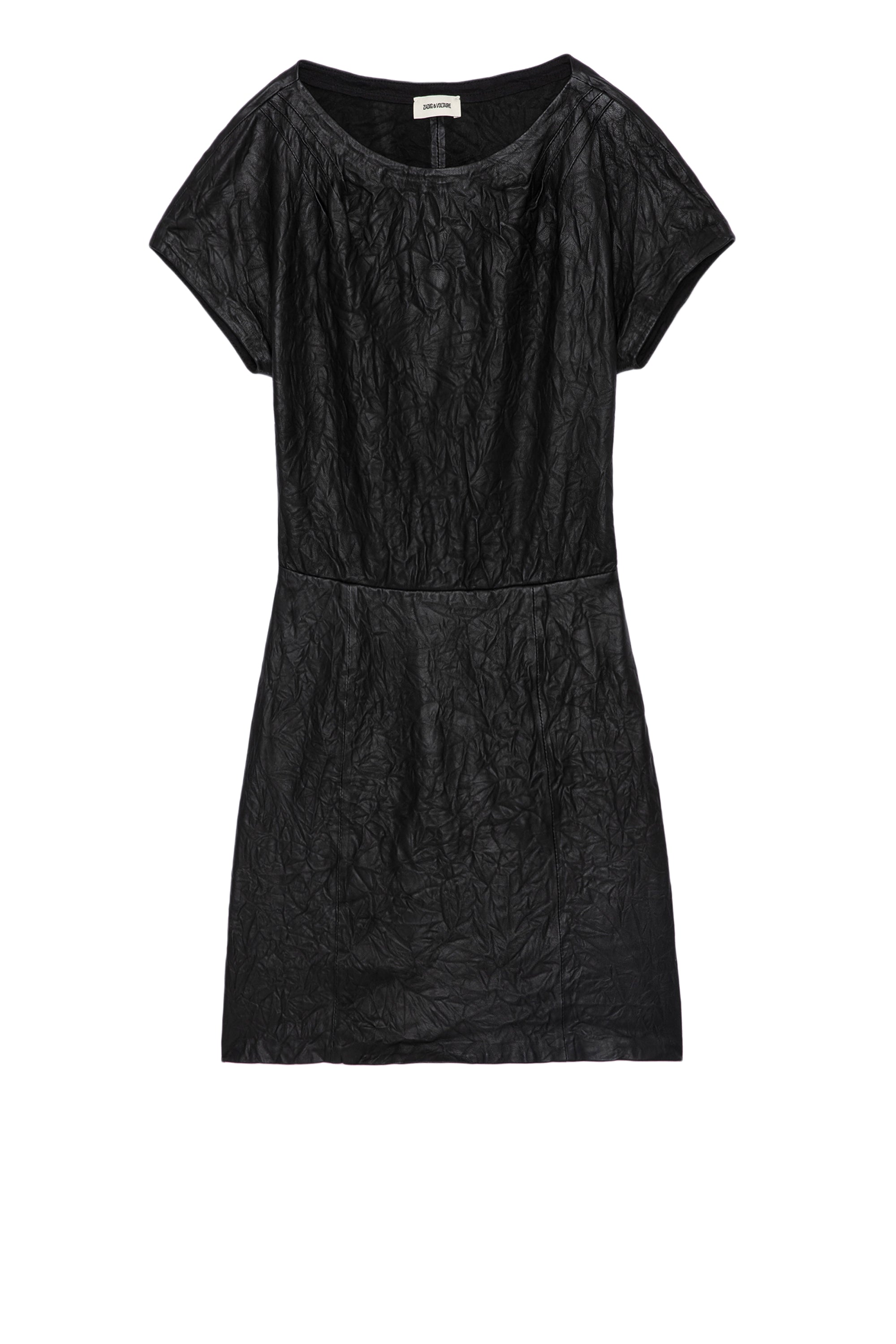 Robe Rexa en cuir froissé - Noir