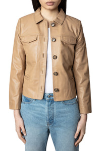 Blouson Liam en cuir - Cognac