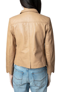 Blouson Liam en cuir - Cognac