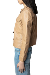 Blouson Liam en cuir - Cognac