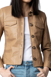 Blouson Liam en cuir - Cognac