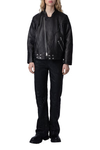 Blouson Liliam en cuir - Noir