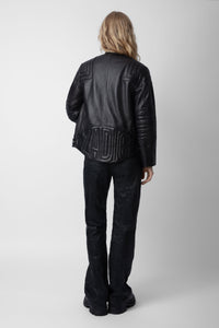 Blouson Liliam en cuir - Noir