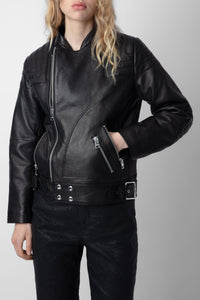 Blouson Liliam en cuir - Noir