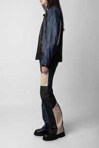 Blouson Late Biker en cuir - Noir