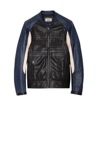 Blouson Late Biker en cuir - Noir