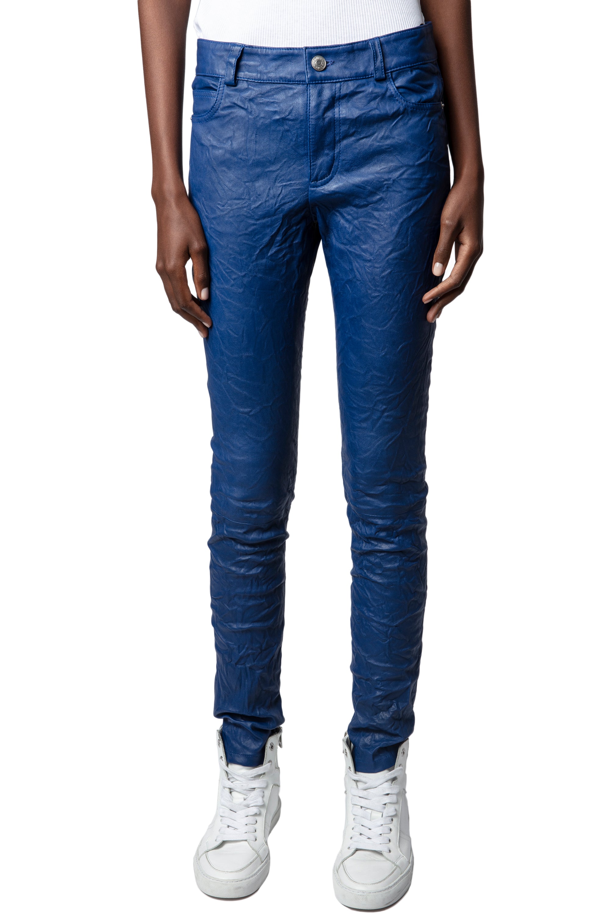 Pantalon Phlame en cuir froissé - Ocean