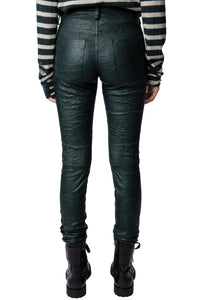 Pantalon Phlame en cuir froissé - Peacock