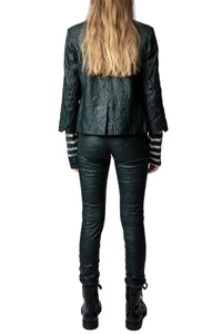 Pantalon Phlame en cuir froissé - Peacock