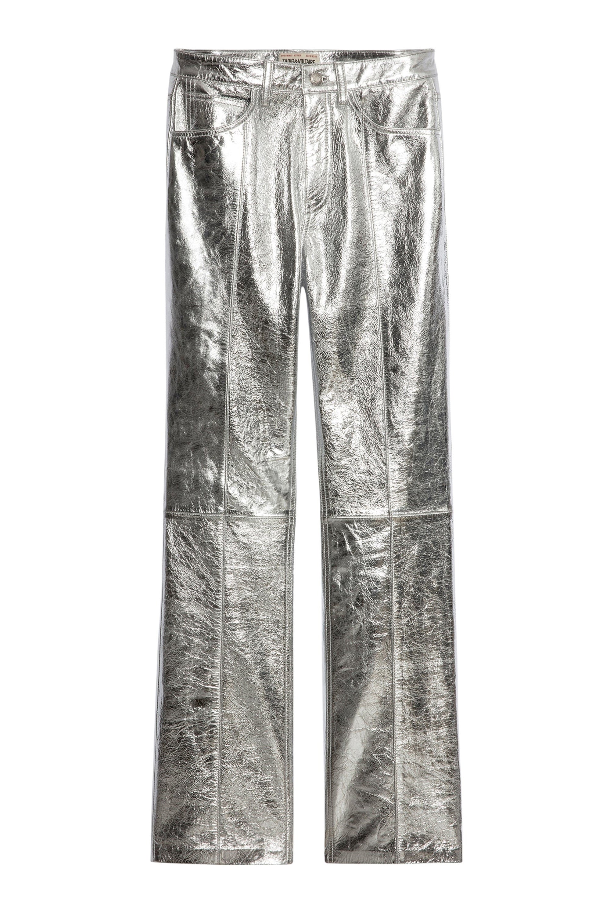 Pantalon Poète en cuir - Silver