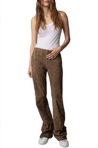 Pantalon Parfait en daim froissé - Bronze