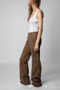 Pantalon Parfait en daim froissé - Bronze