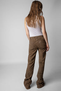 Pantalon Parfait en daim froissé - Bronze