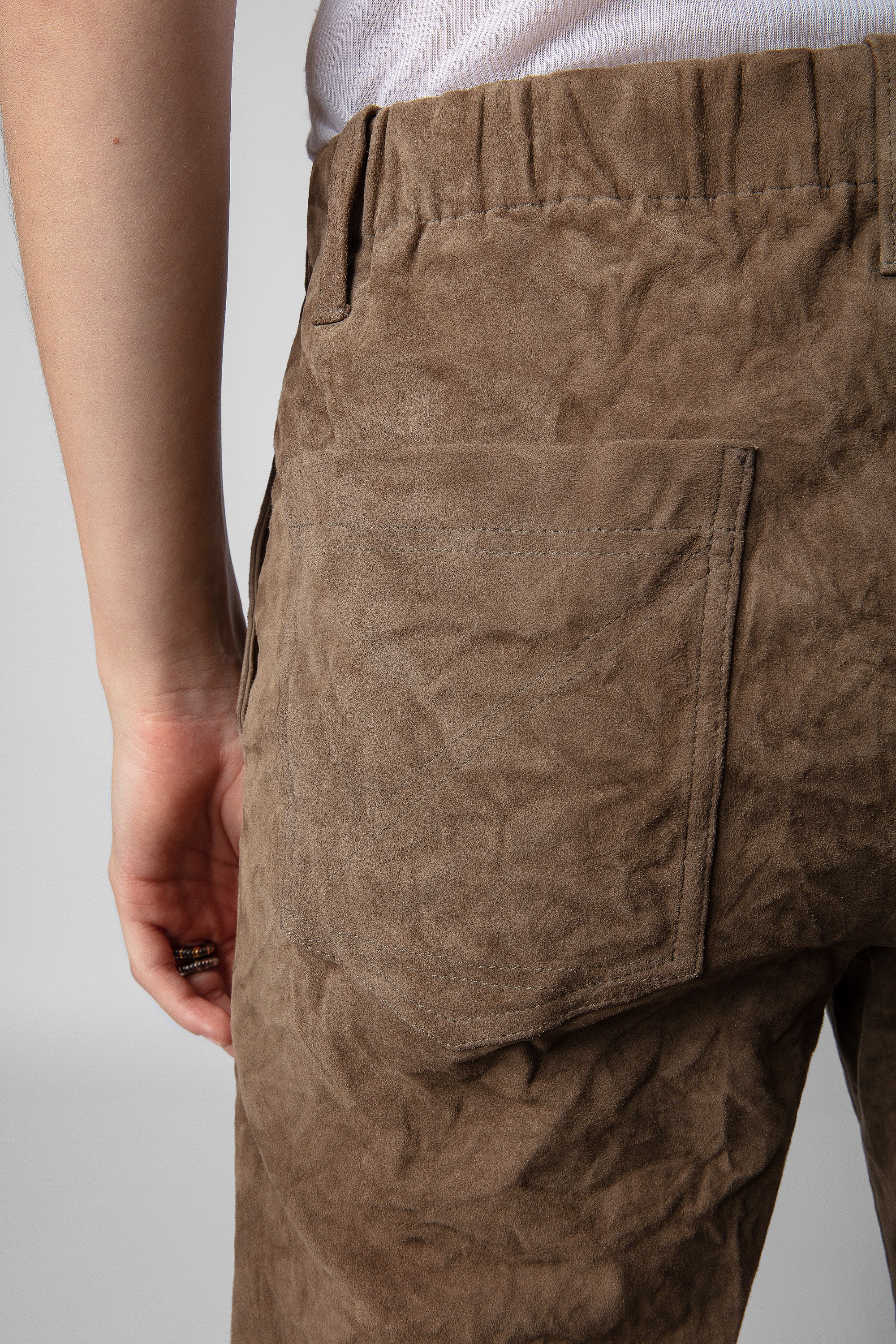 Pantalon Parfait en daim froissé - Bronze