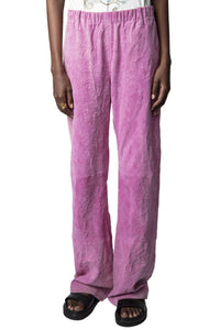 Parfait trousers in crinkled suede - Tulip
