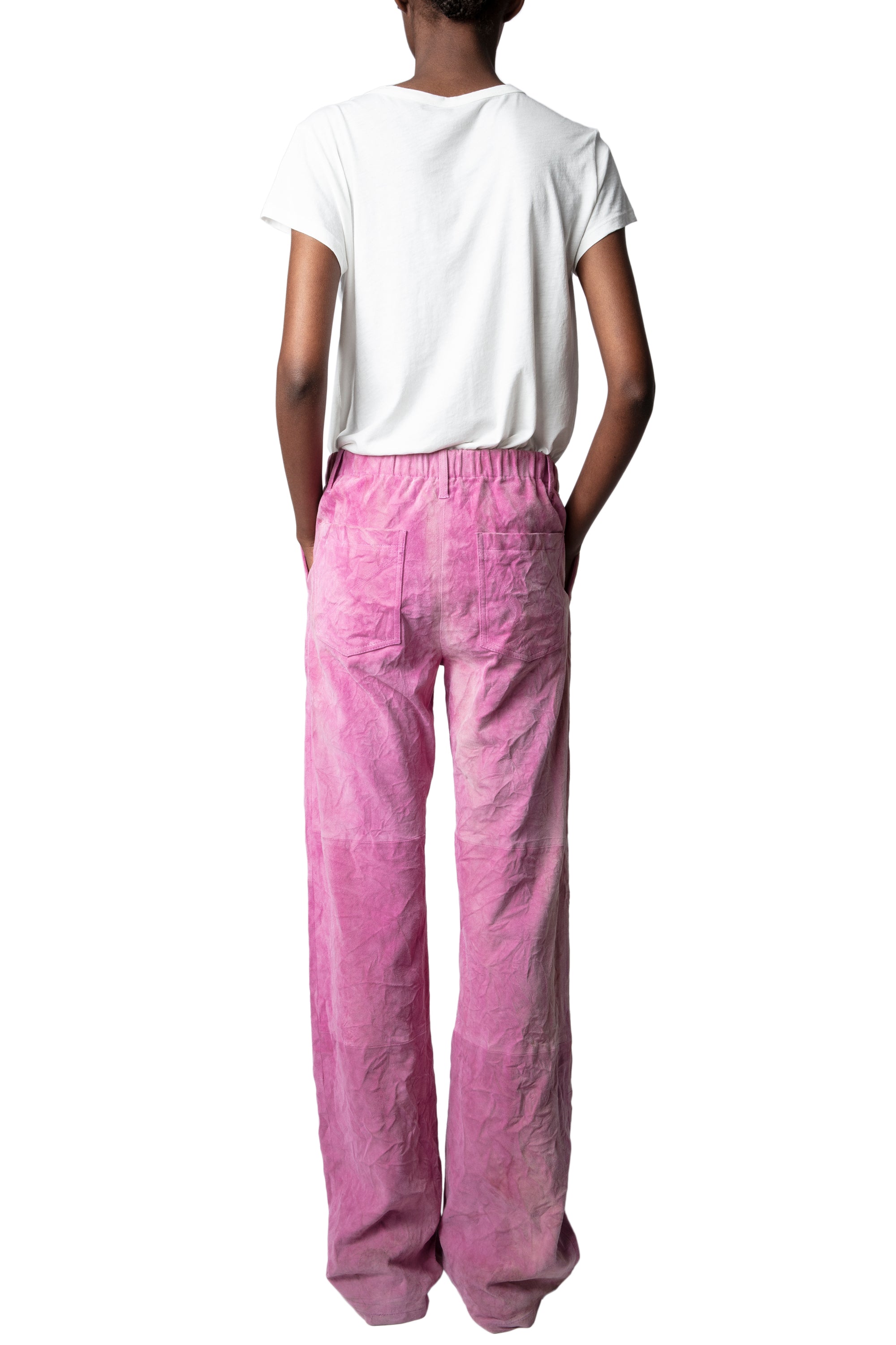 Parfait trousers in crinkled suede - Tulip