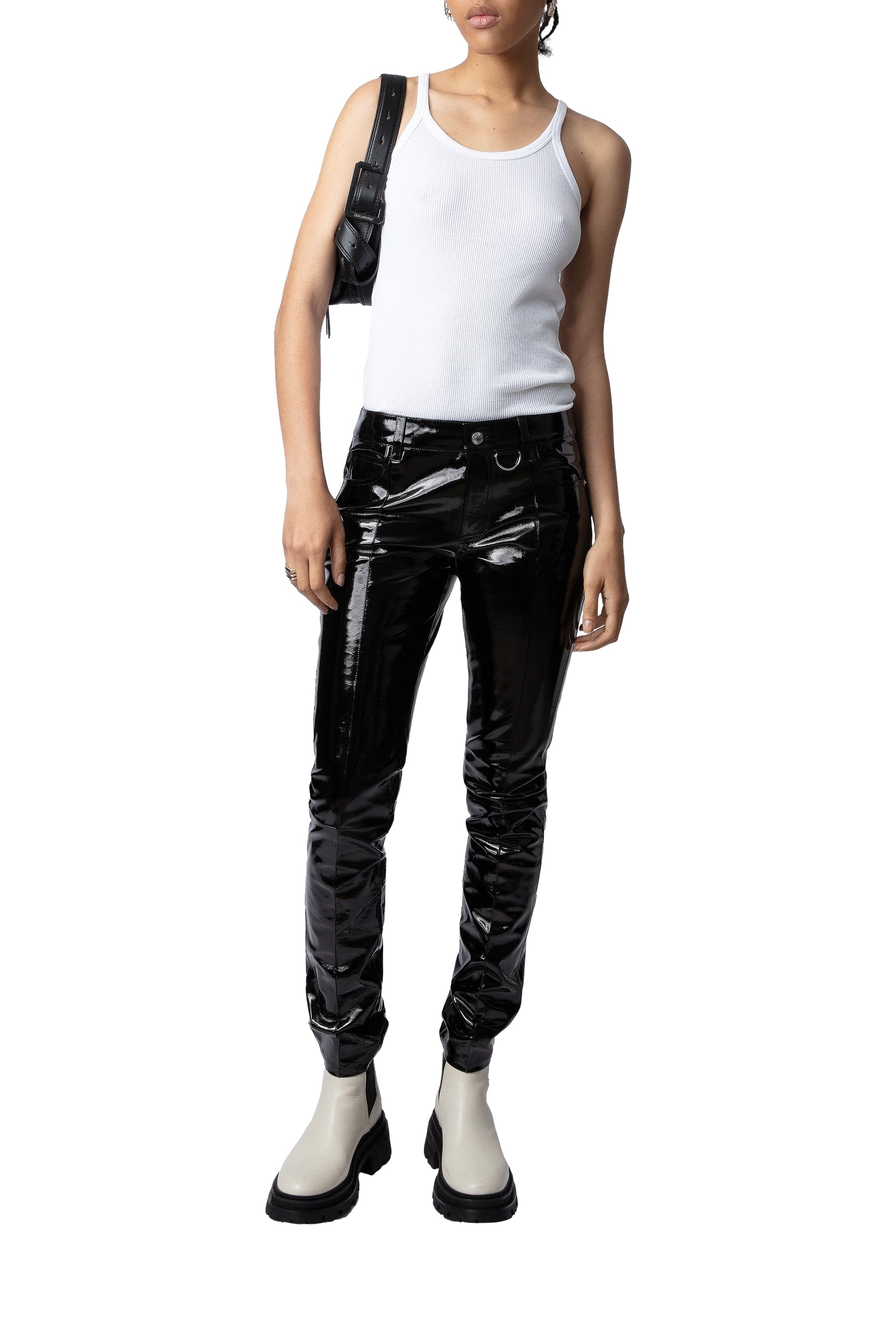 Pantalon Peko Vinyle en cuir - Noir
