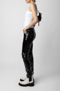 Pantalon Peko Vinyle en cuir - Noir