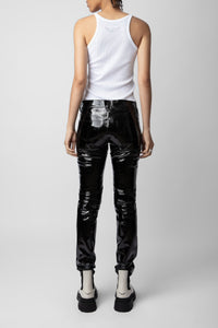 Pantalon Peko Vinyle en cuir - Noir
