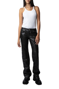 Pantalon Paulin en cuir - Noir