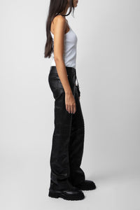 Pantalon Paulin en cuir - Noir