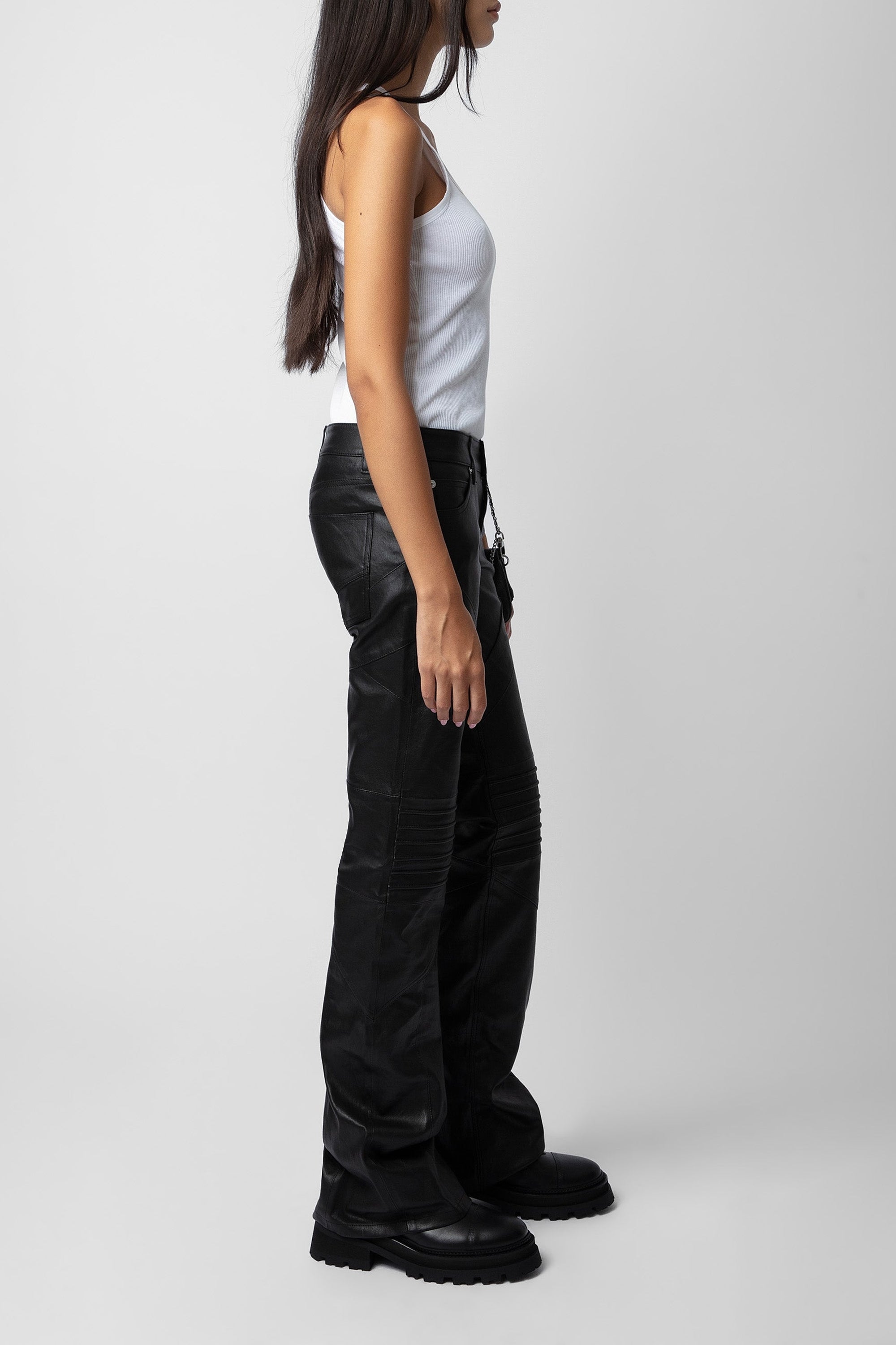 Pantalon Paulin en cuir - Noir