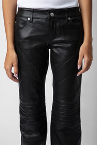 Pantalon Paulin en cuir - Noir