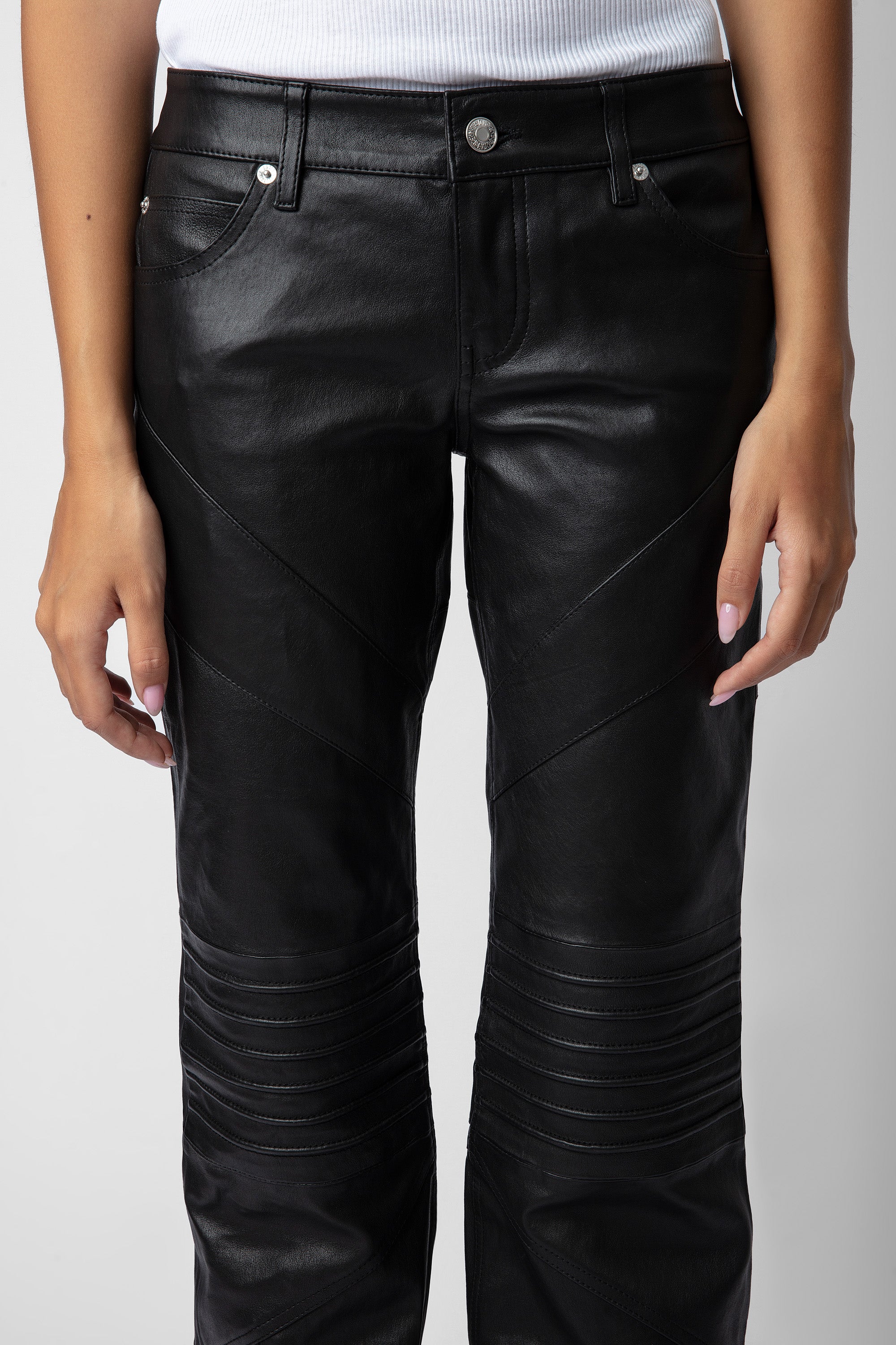 Pantalon Paulin en cuir - Noir