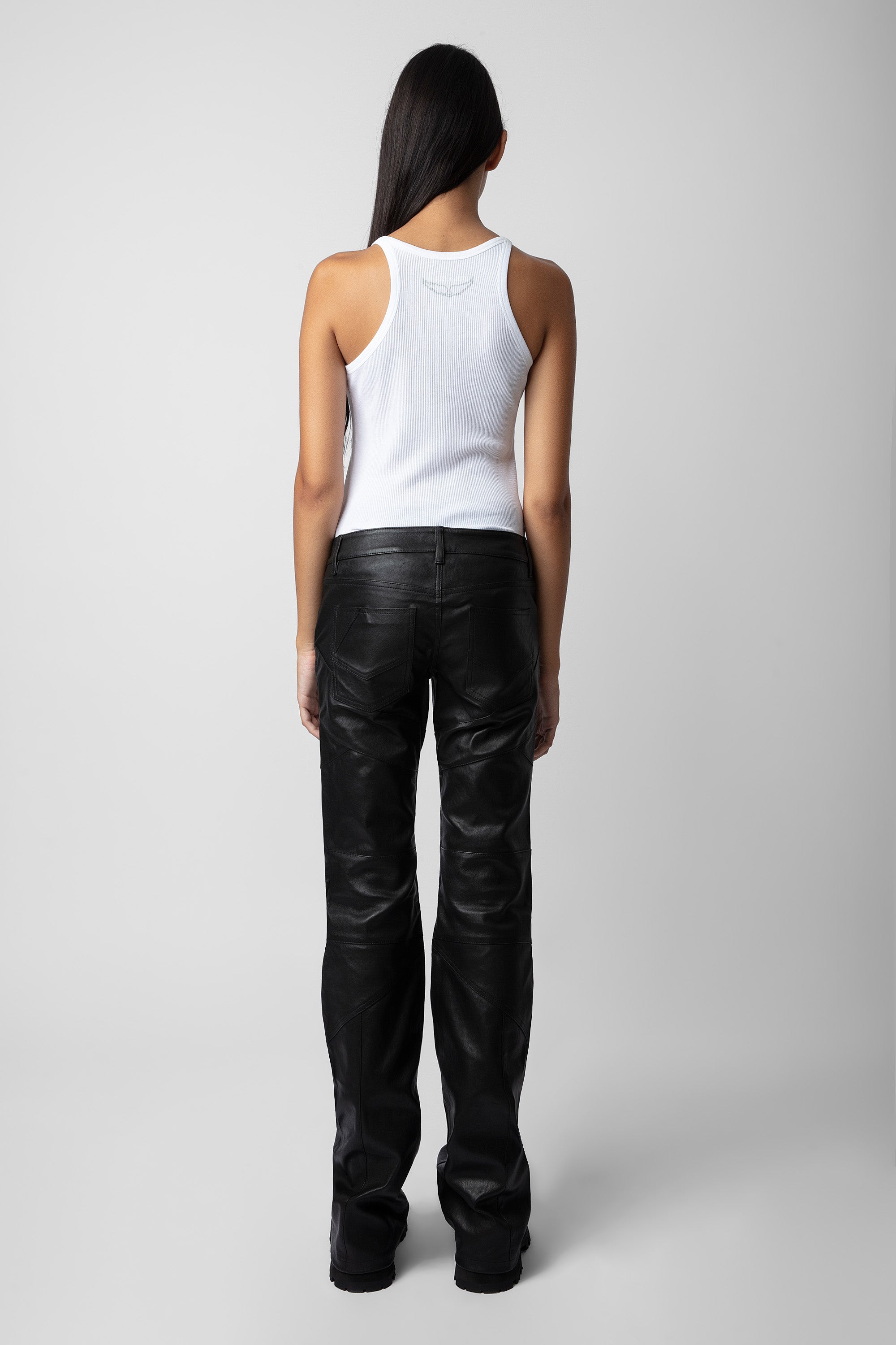 Pantalon Paulin en cuir - Noir