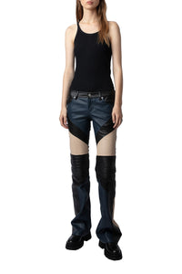 Paulin leather trousers - Black