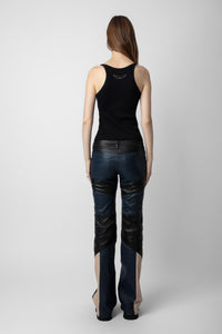 Paulin leather trousers - Black