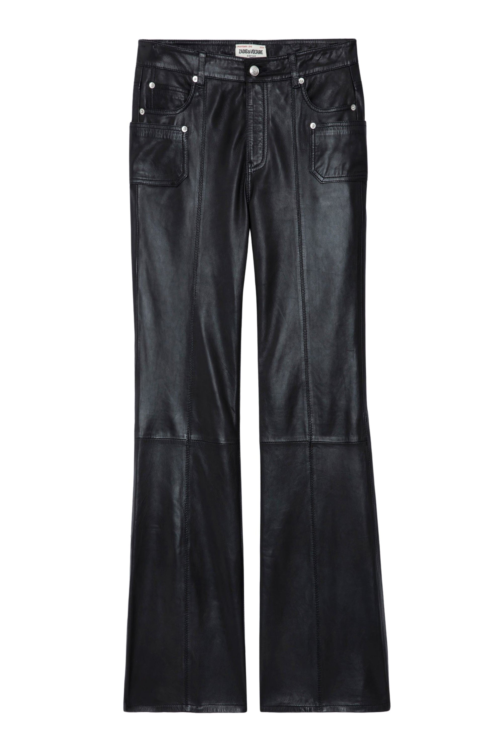 Pantalon Elvir en cuir - Noir