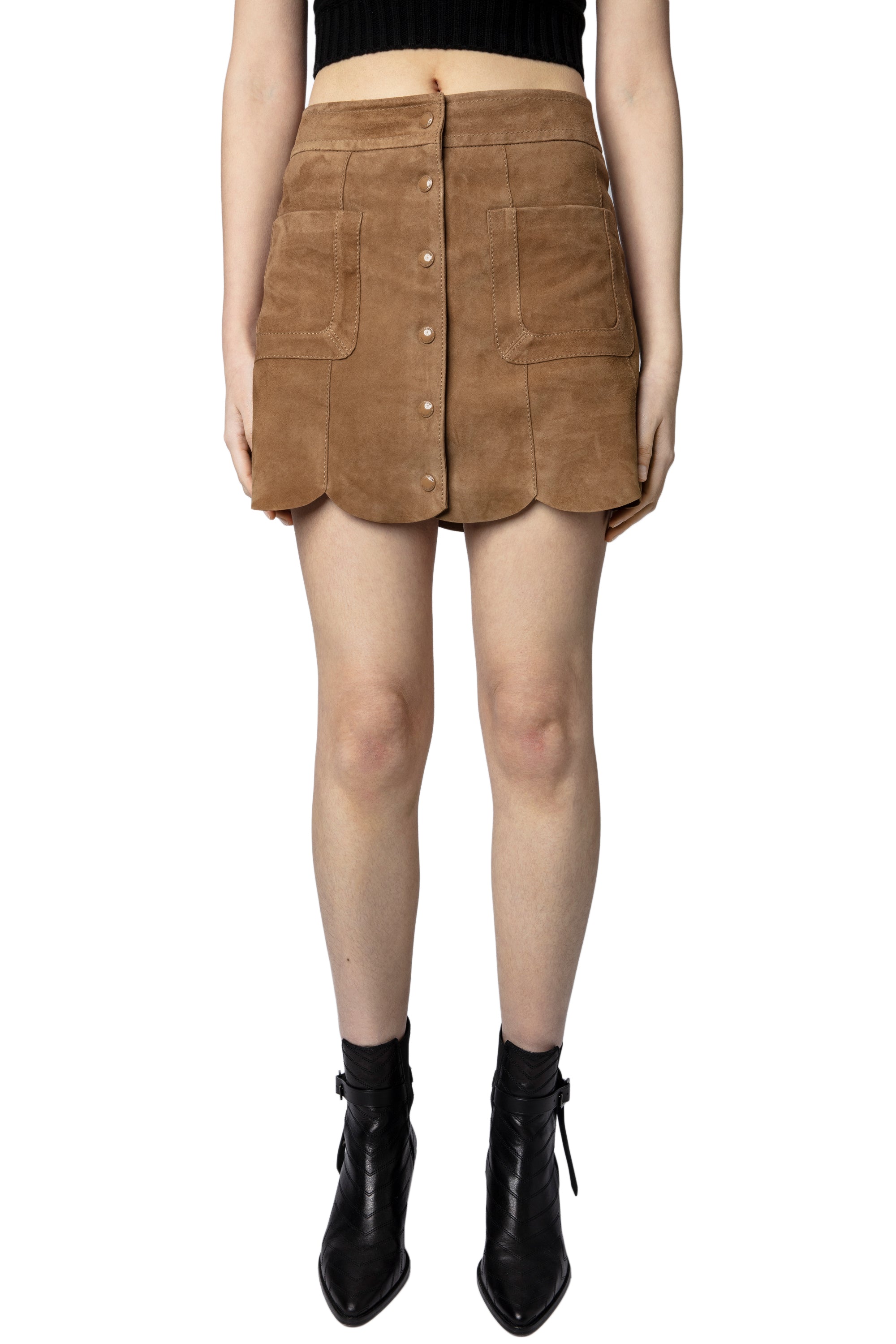 Jasia Skirt Suede leather - Bark
