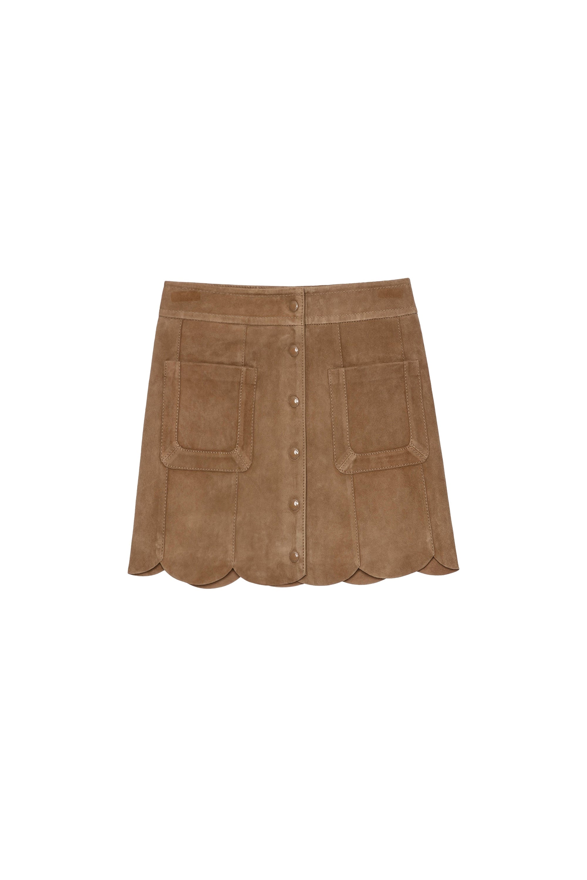 Jasia Skirt Suede leather - Bark