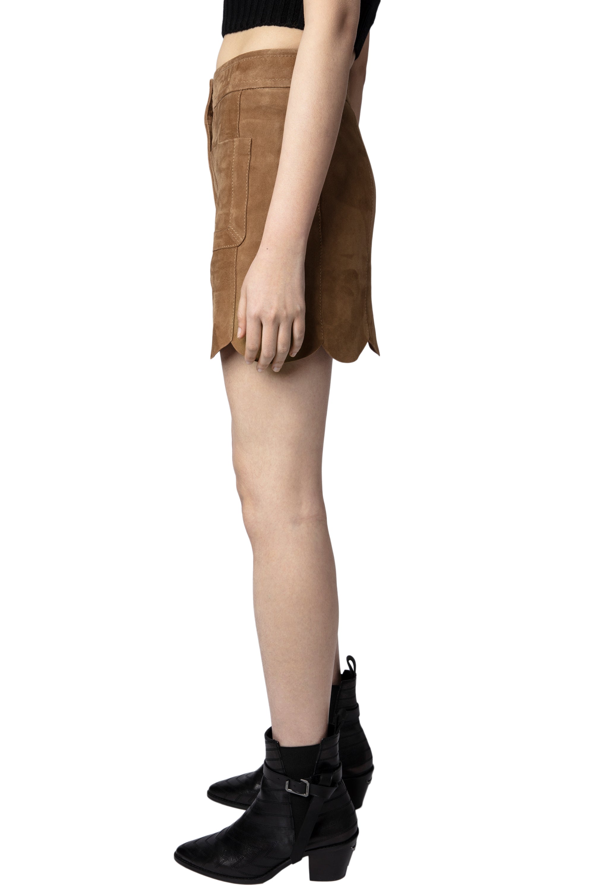 Jasia Skirt Suede leather - Bark